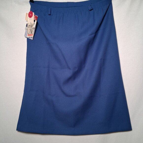 Cricket Lane Comfort Motion Skirt Size 14 Blue Elastic Midi Vintage 1980s NOS - Picture 2 of 15